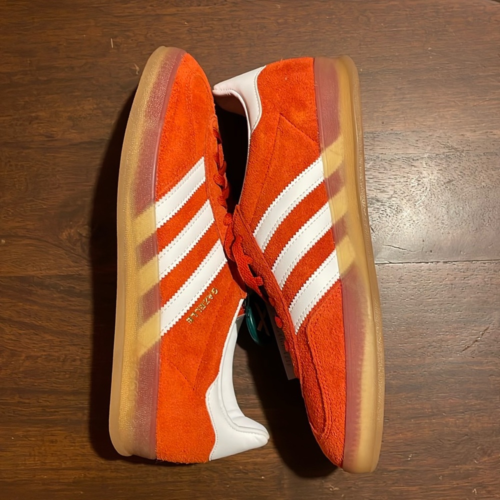 NWT Adidas Gazelle Indoor, Bold Orange, Size 9.5